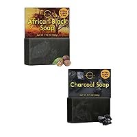 O Naturals Bar Soap for Men Charcoal and African Black Soap Scent - Medium Grit Mens Soap, Rich in African Shea Butter, Helps Acne Prone Skin - Organic Face Soap Bar, Moisturizing Mens Face Bar Soap