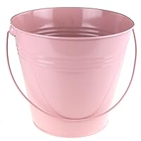 Metal Pail Buckets Party Favor, 7-inch (Pink)