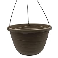 13 Inch Wrapt Hanging Planter - Lightweight Outdoor Plastic Hanging Basket for Plants, Herbs, Flowers, Pepperstone
