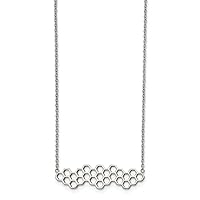 Stainless Steel Polished Honeycomb With 1.25in Ext. Necklace 17.75 Inch Jewelry for Women