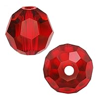 24pcs Adabele Austrian 8mm Faceted Loose Round Crystal Beads Siam Red Compatible with 5000 Swarovski Crystals Preciosa SS2R-805