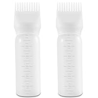 SAREAL Root Comb Applicator Bottle, 2 Pack 6 Ounce Hair Oil Applicator Bottle with Graduated Scale for Hair Dye