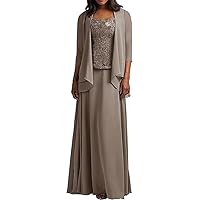 2 Pieces Mother of The Bride Dresses with Jacket Long Formal Evening Gowns for Women Mother of The Groom Dress