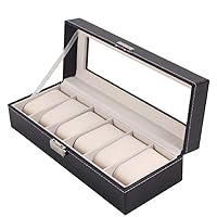 1/2/3/5/6 Grids Watch Box PU Leather Watch Case Holder Organizer with Lock for Quartz Watches Jewelry Boxes Display Best Gift