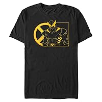 Marvel Big & Tall Classic Lineart Wolverine Men's Tops Short Sleeve Tee Shirt, Black, 3X-Large
