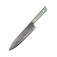 Sharp Copper Brass Damascus Steel Kitchen Knife Professional Chef Knife Cooking Salmon Sashimi Tool G10 Handle