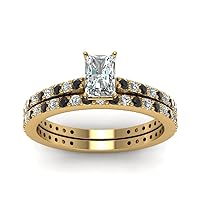 Choose Your Gemstone Radiant Shape 14k Yellow Gold Plated Wedding Ring Classic Delicate Diamond CZ Ornaments Surprise for Wife Symbol of Love Clarity Comfortable Ring : US Size 4 TO 12