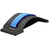 Back Stretcher For Sciatica Pain Relief Multi-Level Spine Deck, Lumbar Stretching Device Support the Upper and Lower Back For Muscle Pain, Back Posture Corrector (Black/Blue)
