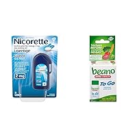 Nicorette 2mg Coated Nicotine Lozenges 20 Count and Beano To Go Gas Relief Tablets 12 Count