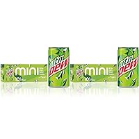 Mountain Dew Soda, Mini Cans, 7.5 Fl Oz (Two packs of 10)
