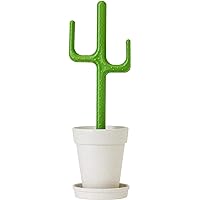 Cactus Toilet Brush Set, Eco-Friendly Cleaning Brush with Cactus-Shaped Handle, Planter Base with Saucer