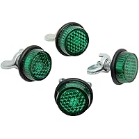 Chris Products CH4G Green Motorcycle Mini License Plate Reflector, 4 Pack