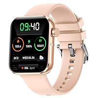 FITVII Smartwatch for Women Answer/Make Call,Smartwatch with 24/7 Blood Pressure Heart Rate, and Blood Oxygen Sleep Tracker Voice Assitant 100 Sports Activity Tracker for Men Android iOS
