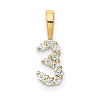 14k Gold Diamond Sport game Number 3 Pendant Necklace Measures 12.86x4.77mm Wide 1.94mm Thick Jewelry for Women