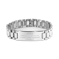 Christian Gifts For Girlfriend Ladder Stainless Steel Bracelet, Girlfriend For God gave us a spirit not of fear. 2 Timothy 1:7, Bible Verse Inspirational Birthday for Girlfriend