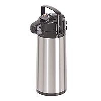 OGGI Pumpmaster 64oz Stainless Steel Carafe w/Lever Action Pump -Vacuum Container, Thermal Coffee Carafe, Insulated Coffee Carafe, Thermos Carafe, Hot Beverage Dispenser, 1.9 Liters