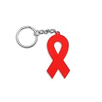 Fundraising For A Cause Red Ribbon Silicone Key Chain