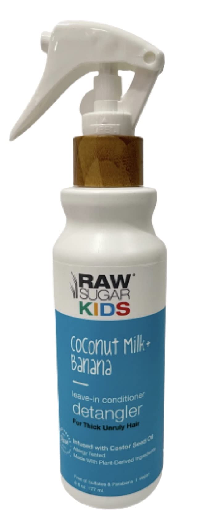 RAW SUGAR Raw Sugar Kids Banana + Coconut Milk Leave-in Conditioner & Detangler For Thick Unruly Hair - Infused with Castor Seed Oil - 6 fl. oz One Size