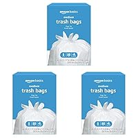Amazon Basics 8 Gallon Flap Tie Trash Bags, 80 Count Fresh Scent (Pack of 3)