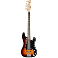 Squier by Fender Precision Bass Guitar Kit, Affinity Series, Laurel Fingerboard, 3-Color Sunburst, Poplar Body, with Guitar Bag and Rumble 15 Amp Bass Amp, Cable, Guitar Strap and More