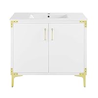 Swiss Madison Well Made Forever SM-BV320 Bathroom Vanity, White with Gold Hardware
