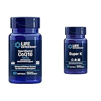 Super Ubiquinol CoQ10 with Enhanced Mitochondrial Support & Super K, Vitamin K1, Vitamin K2 mk-7, Vitamin K2 mk-4
