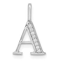 14k White Gold Diamond Letter a Initial Pendant Necklace Measures 15.43x9.9mm Wide Jewelry for Women