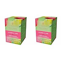 Taylors of Harrogate Lychee & Lime Green Tea, 20 Teabags (Pack of 2)