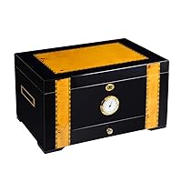 Cigar Box,Humidors, Cigar Humidor Can Hold 80 Cigars with Humidifier and Hygrometer Double Cigar Cabinet Celinimen's Gift Box Professional Storage Cigar Ble