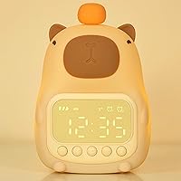 Cute Night Light with Digital Clock, Cute Nursery Lamp, Portable Silicone Animal Kids Baby Night Light Rechargeable Tabletop Decoration Lamp, Cute Animal lamp for Baby, Kids, Teens Room