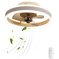 ADISUN Modern Ceiling Fan with Light Kit Reversible, Remote Control LED Lighting Fixture, Flush Mount, 96W Mute Fan Lights for Kitchen, Living Room, Children's Bed Room (White)
