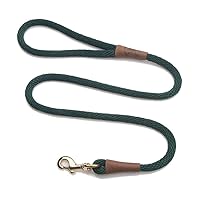 Mendota Pet Snap Leash - British-Style Braided Dog Lead, Made in The USA - Hunter Green, 1/2 in x 6 ft - for Large Breeds