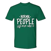 Normal People Scare Me Horror Tops Tees Women Men Premium Tee 100% Cotton Pre-Shrunk Jersey Forest Green T-Shirt