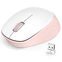 YXLILI Wireless Mouse for Laptop Ergonomic Computer Cordless Mice Portable Silent Optical Mouse with USB Receiver, 1600DPI for Laptop Windows Chromebook Mac Notebook Desktop (Pink)