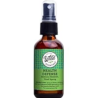 Wild Essentials Health Defense All Natural Spray, 2 Ounce, 60ml, Immune Boost, Four Thief Blend Made with 100% Essential Oils and Witch Hazel, Aromatherapy, Room, Linen, Body Spray