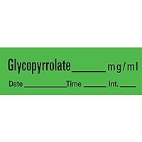 PDC an-9 Anesthesia Removable Tape with Date, Time & Initial, Glycopyrrolate Mg/Ml, 1