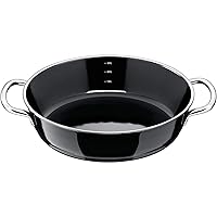 Silit Roasting Pan Uncoated Ø 28cm Black Professional Made in Germany Inside Scale Pouring Rim Stainless Steel Handle Silargan® Functional Ceramic Suitable for Induction Hobs Dishwasher-Safe