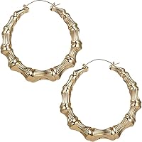 Gold-Plated Metal Bamboo Earrings - (Pkg. Size 5.5