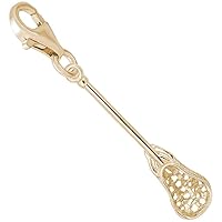 Rembrandt Charms Lacrosse Charm with Lobster Clasp, 14k Yellow Gold