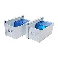 Snap-N-Store DVD, Blu Ray and Video Game Storage Box - 2 Pack Durable, 11.7 x 6.7 x 5.6 DVD Organizer Box Set w/Lids for Media Storage - Holds up to 20 Disc Boxes - White