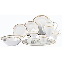 Lorenzo Import Catherine 57-Piece Wavy Porcelain Dinnerware Set