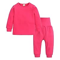 6t Boy Outfits Toddler Kids Baby Boy Girl Clothes Unisex Solid Sweatsuit Long Sleeve Warm Fleece Pullover Tops
