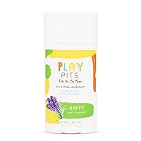Natural Kids Deodorant - Safe for Girls and Boys w/Sensitive Skin of All Ages - Aluminum Free - HAPPY Scent - Infused w/Lavender Essential Oils – 2.65 fl.oz