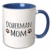 3dRose Doberman Pinscher Mom Mug, 1 Count (Pack of 1), Blue