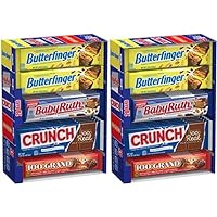 Butterfinger & Co. Chocolate-y Candy Bars, Bulk Full Size Variety Pack with Butterfinger, Crunch, Baby Ruth & 100 Grand Bars, Great for Holiday Stocking Stuffers, 20 Count (Pack of 2)