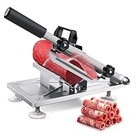 Manual Frozen Meat Slicer - Meat Cutter Stainless Steel Meat Cleavers Beef Mutton Roll Slicing Machine Vegetable Meat Slicer for Home Cooking Hot Pot Shabu Shabu