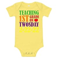 Teaching 1st Grade On Twosday 2-22-22 Baby One Piece Short Sleeve Shirt 1