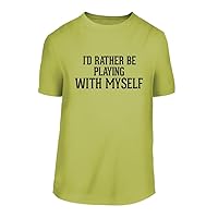 I'd Rather Be Playing with Myself - A Nice Men's Short Sleeve T-Shirt Shirt, Yellow, Large