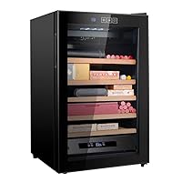 Humidors, Cigar Cabinet Household Electronic Moisturizicigarette Cabinet Cesolid Cigar Cabinet Can Store 300 Cigars/Black/52 * 46 * 73.8Cm