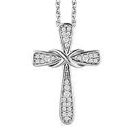 925 Sterling Silver Cross Pendant 1 Ct Moissanite And Lab Created Tredy Necklace for Women & Girls
